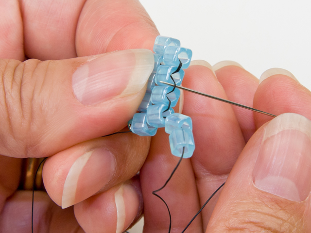 Decrease and Increase Brick Stitch Step 07