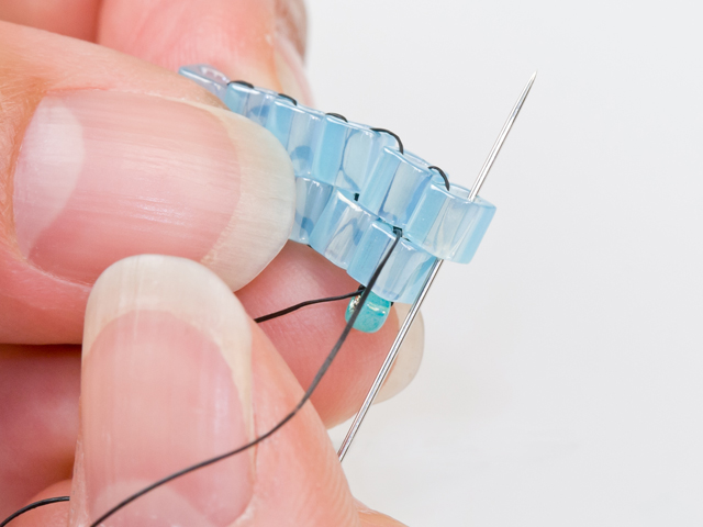 Decrease and Increase Brick Stitch Step 11