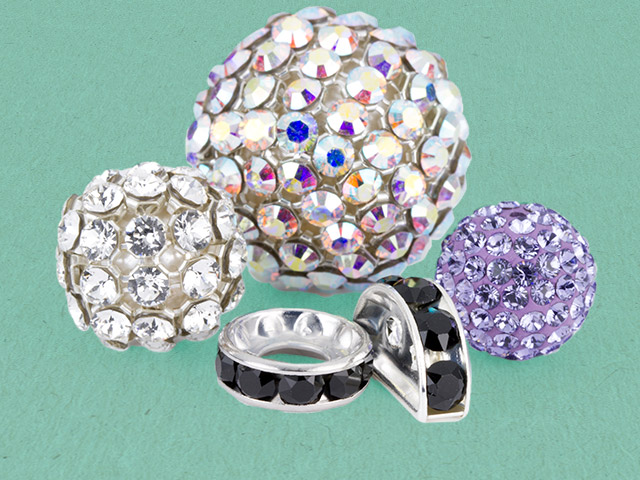 PRESTIGE Crystals Pave Balls and Rhinestone Spacer Beads