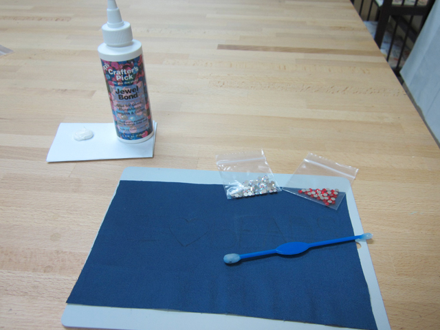 Adding Flatbacks to Fabric Step 1