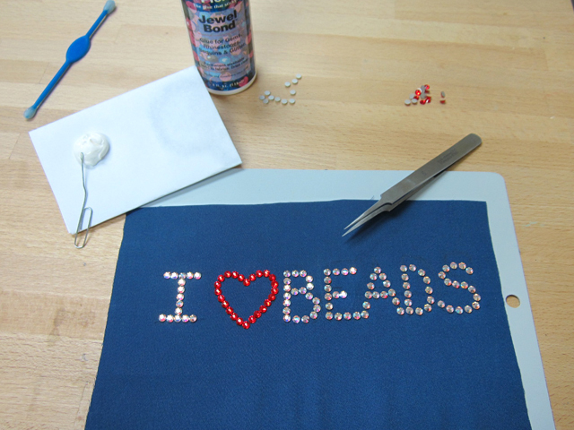 Adding Flatbacks to Fabric Step 4